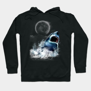 Shark in Moonlight Hoodie